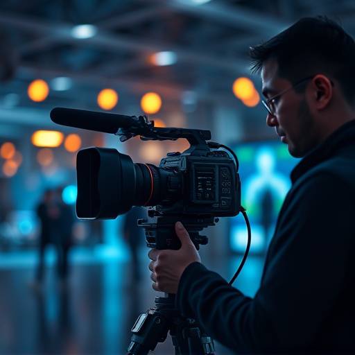 Film still from Liam O'Connell's commercial for 'GlobalTech'